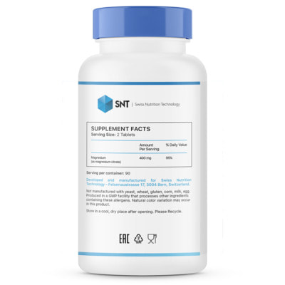 SNT Magnesium Citrate 200 mg 180 tabs (фото, вид 1)