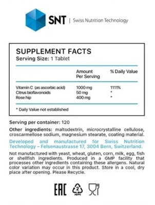 SNT Vitamin C 1000 120 tabs (фото, вид 1)