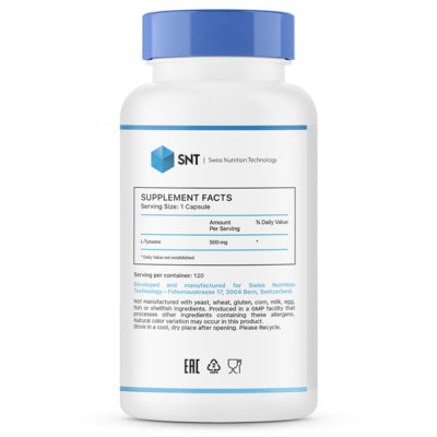 SNT L-Tyrosine 500 mg 120 caps (фото, вид 1)