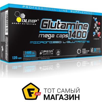 OLIMP Glutamine 1400 Mega Caps 120 caps (фото, вид 1)