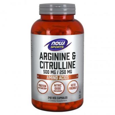 NOW Arginine 500 mg & Citrulline 250 mg 240 caps
