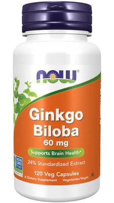 NOW Ginkgo Biloba 60 mg 120 vcaps