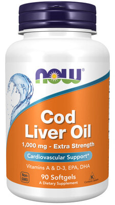 NOW Cod Liver Oil 1000 mg 90 softgels