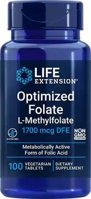 Life Extension Optimized Folate 1700 mcg DFE 100 vtabs