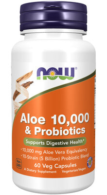 NOW Aloe Vera 10000& Probiotics 60 caps