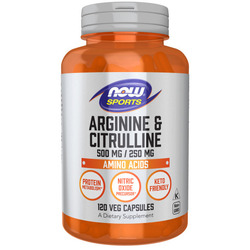 NOW Arginine 500 mg & Citrulline 250 mg 120 caps