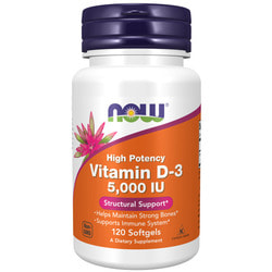 NOW Vitamin D3 5000 iu 120 softgels